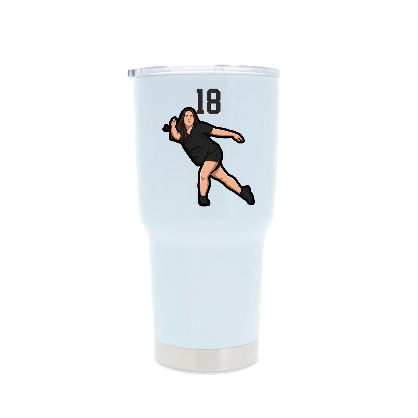 30oz Stainless Steel Tumbler — Number Top in White