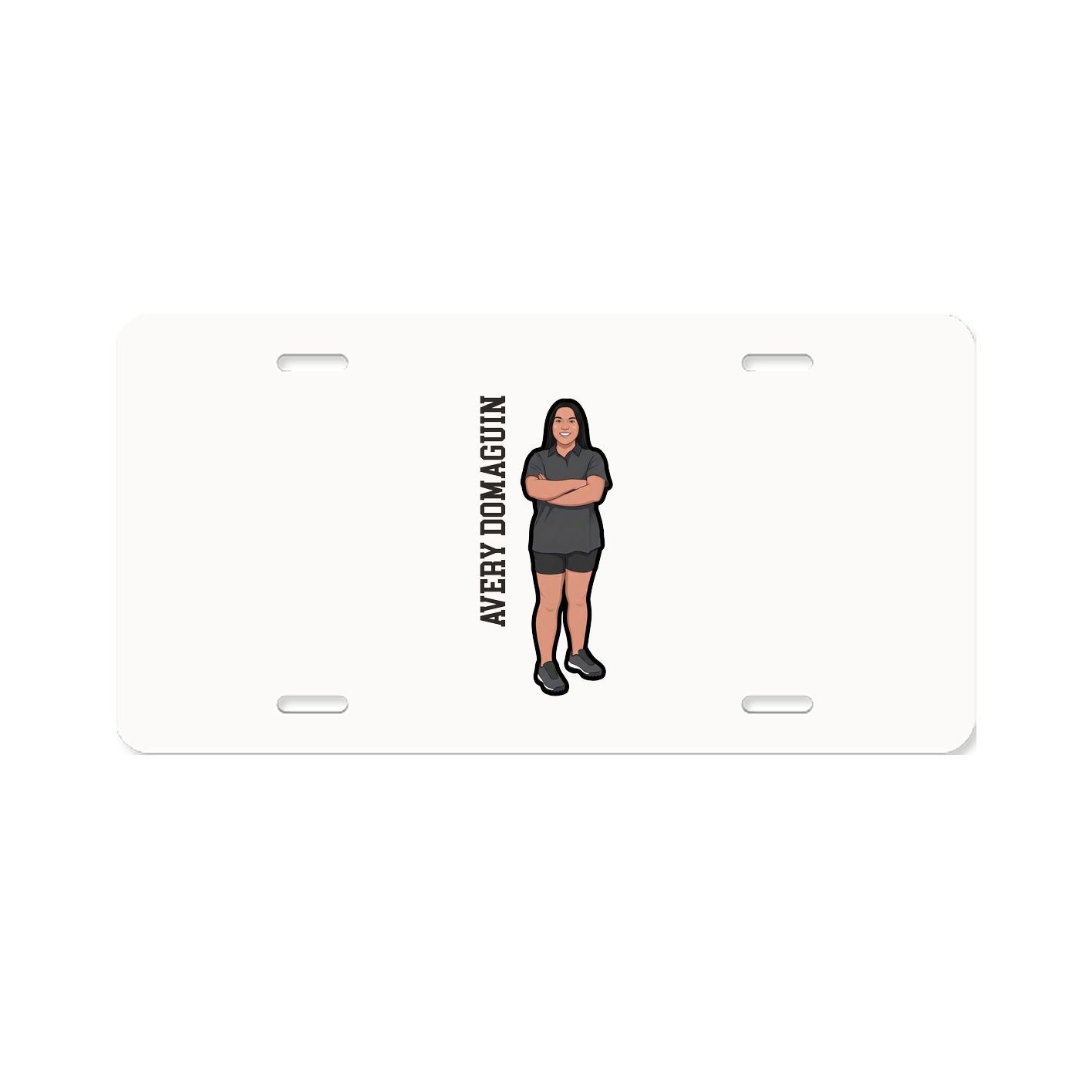 License Plate — Name Vertical in Classic