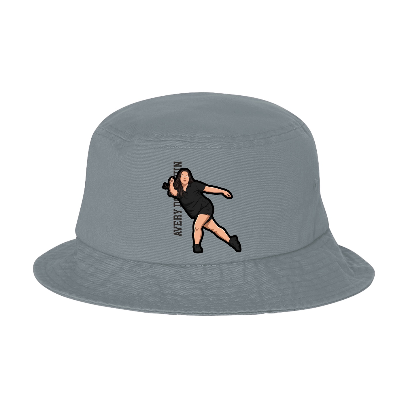 Bucket Cap — Name Vertical in Grey