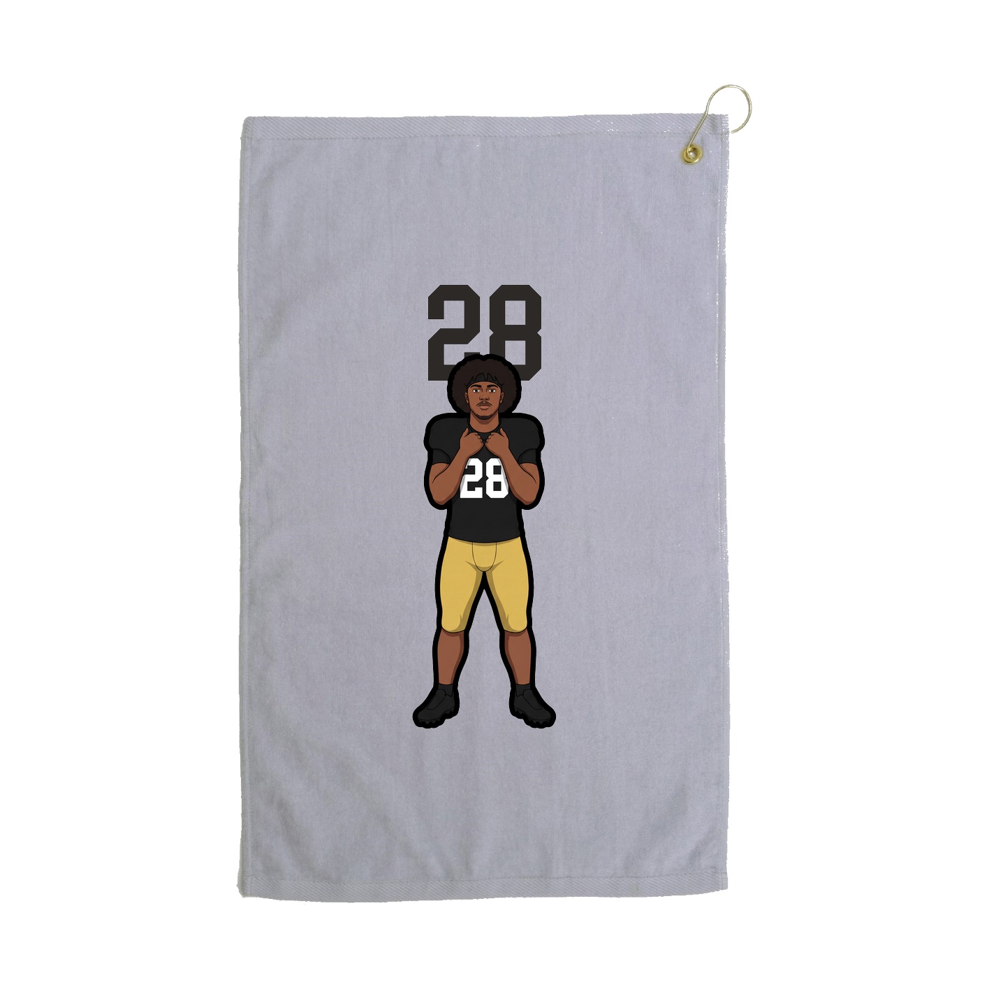 Golf Towel — Number Top in Grey