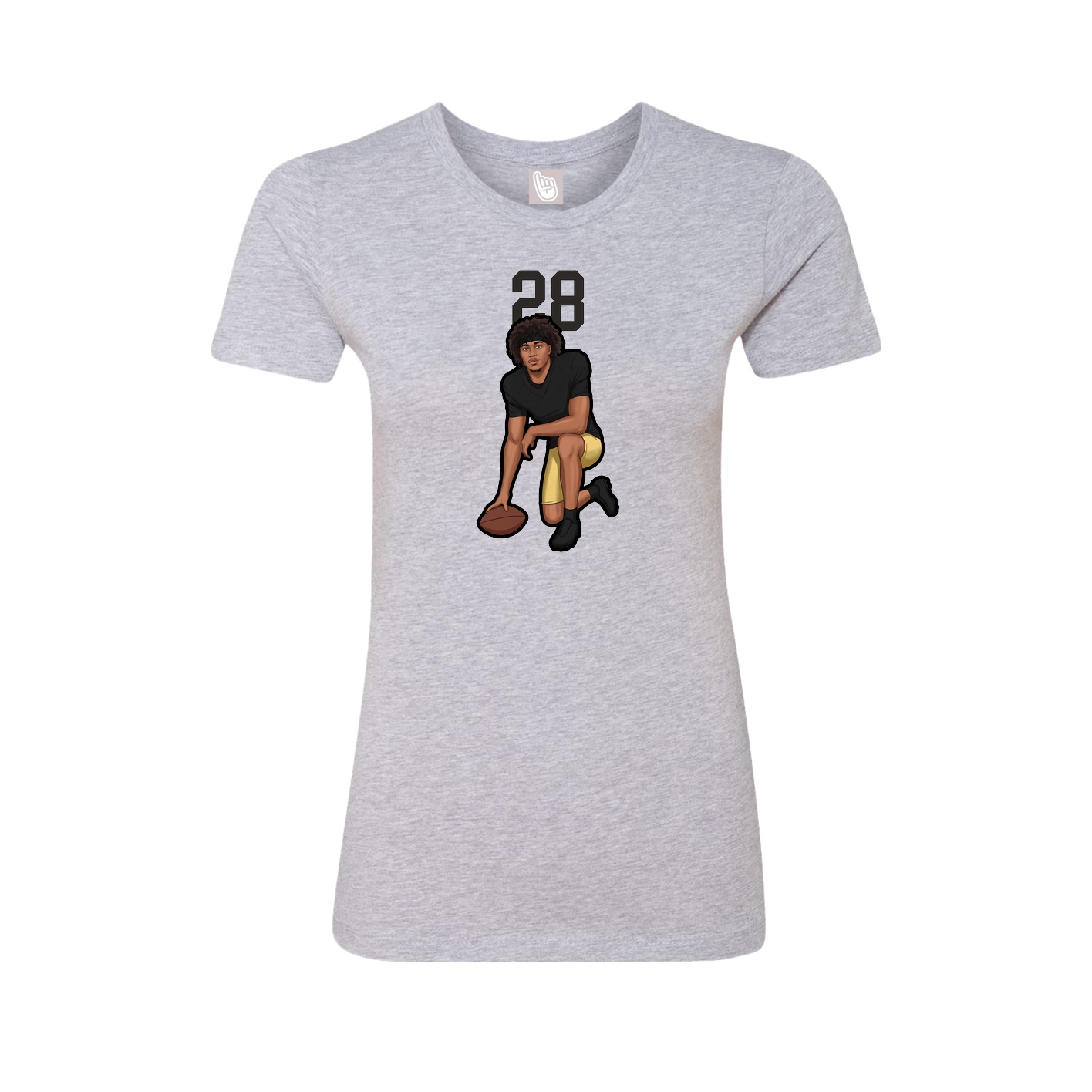 Fitted Women's Tee — Number Top in Grey