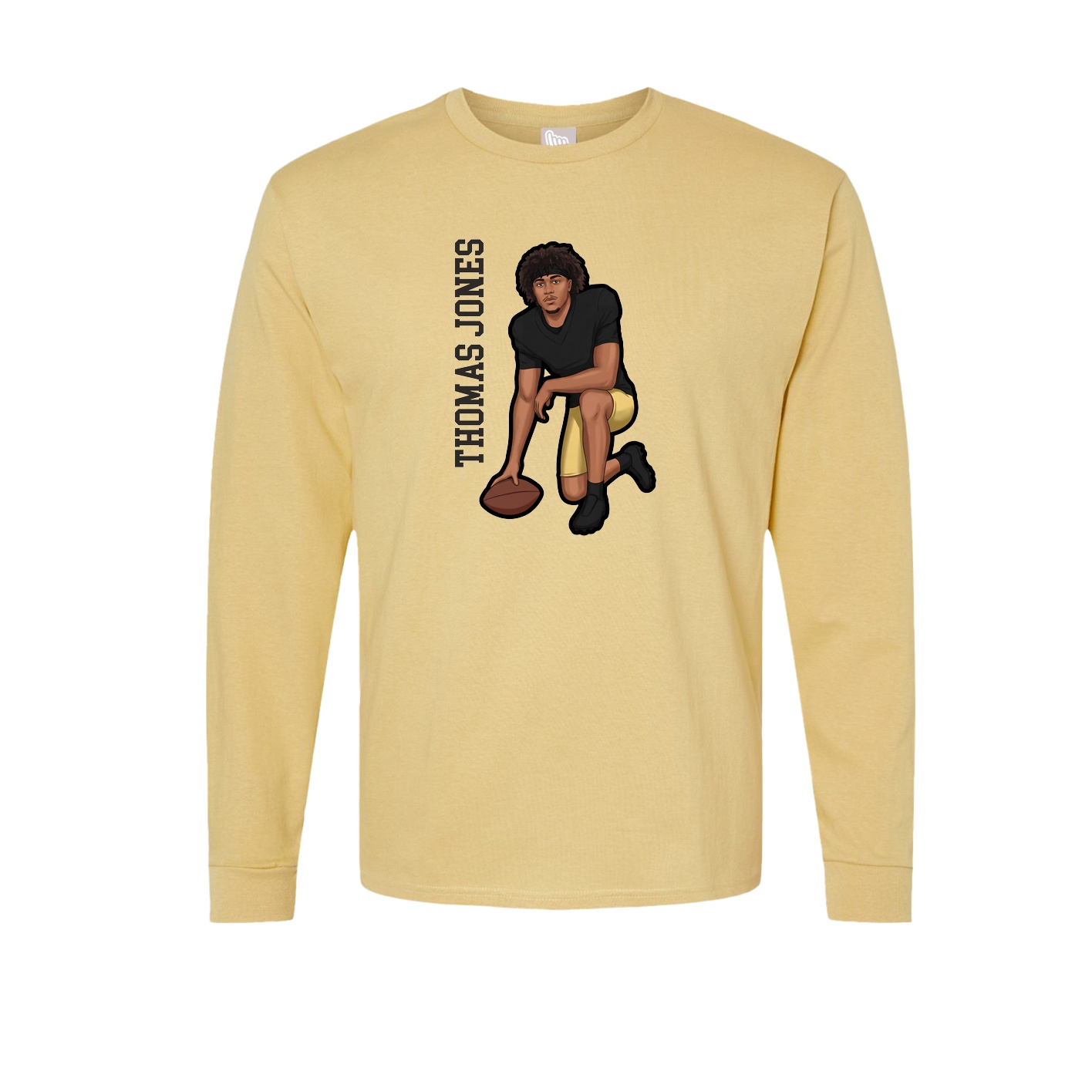 Long Sleeve Tee — Name Vertical in Vegas Gold