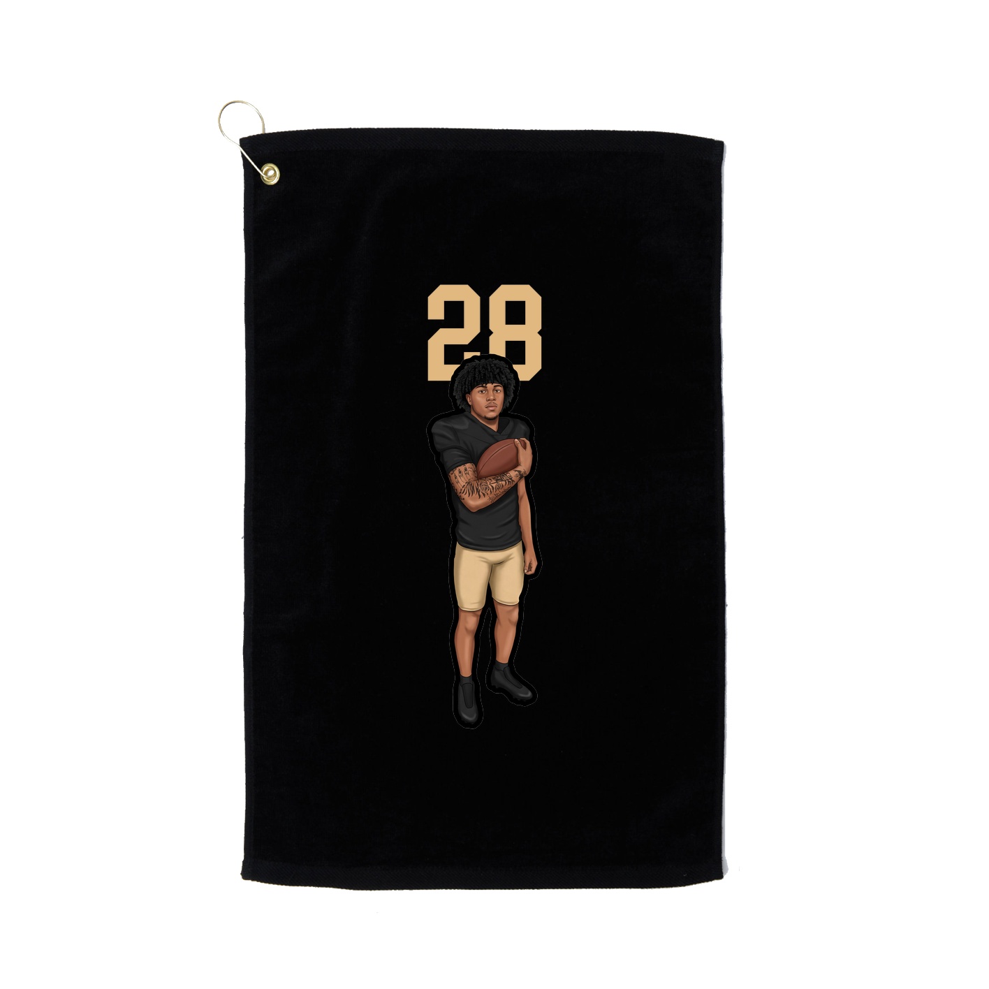 Golf Towel — Number Top in Black