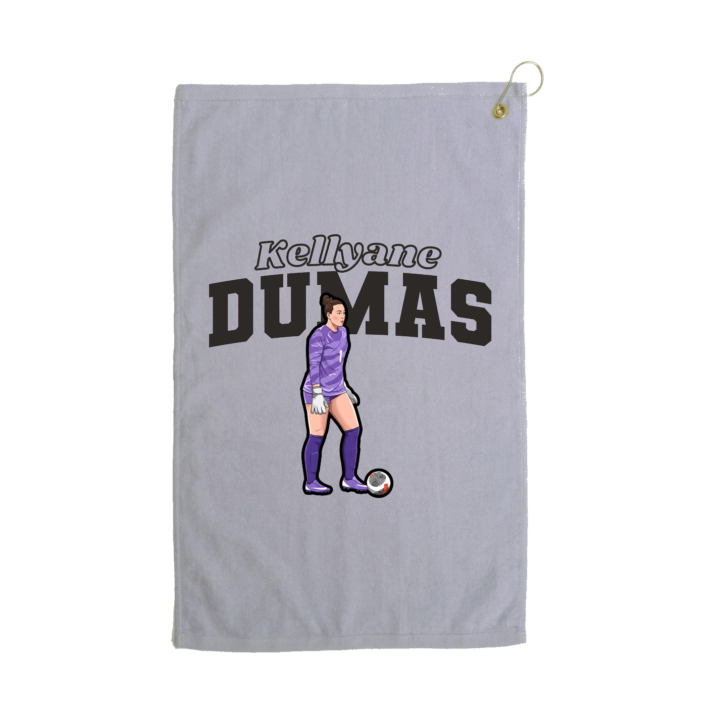 Golf Towel — Name Arch in Grey