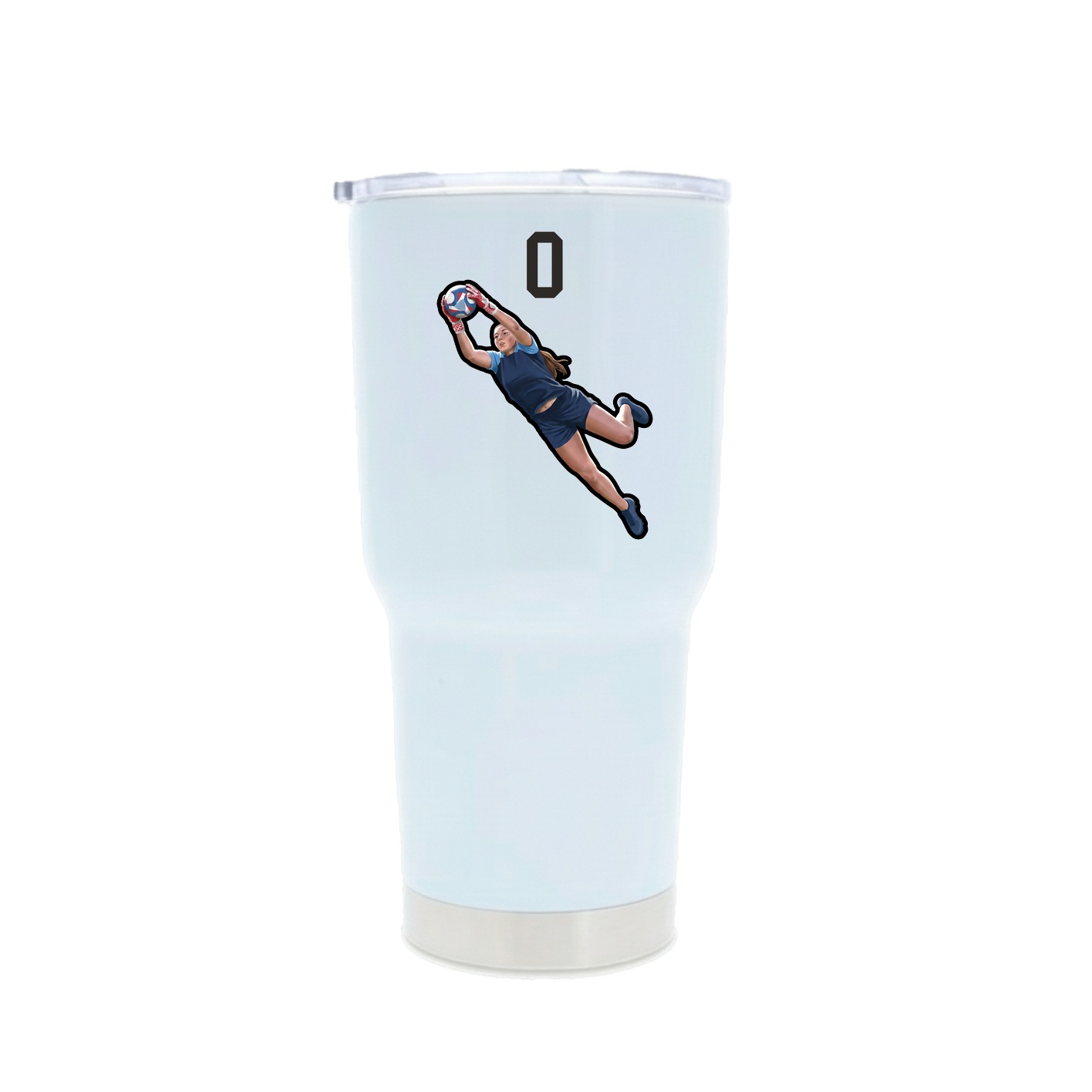 30oz Stainless Steel Tumbler — Number Top in White