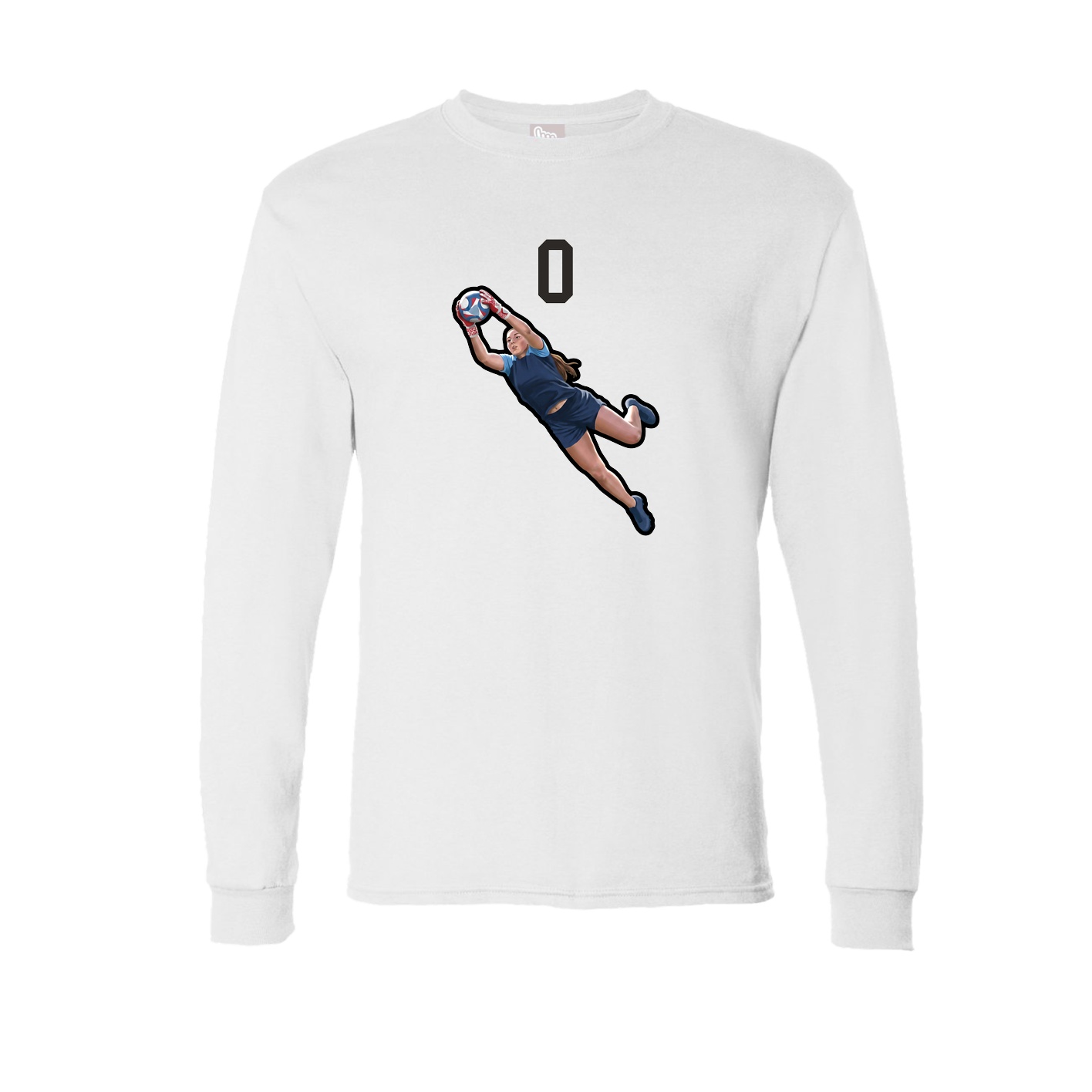 Long Sleeve Tee — Number Top in White