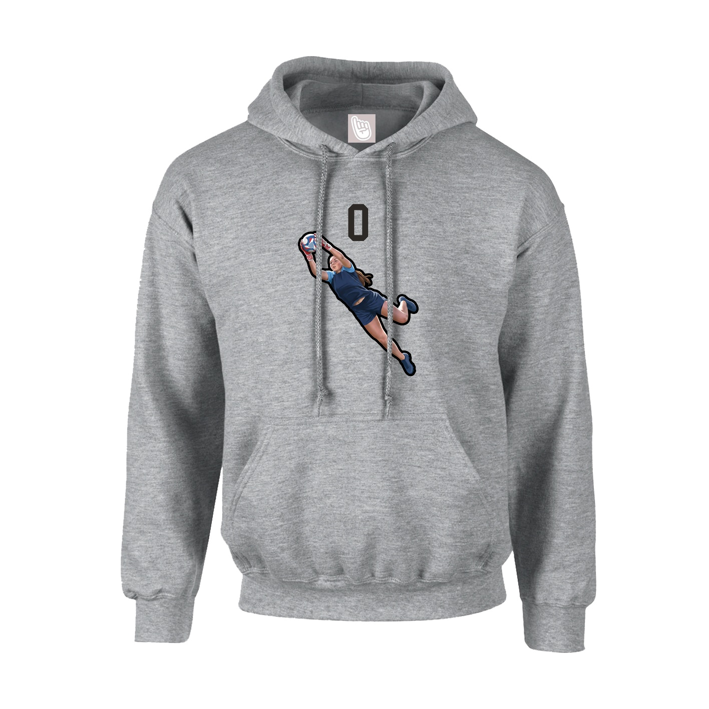 Hoodie — Number Top in Grey