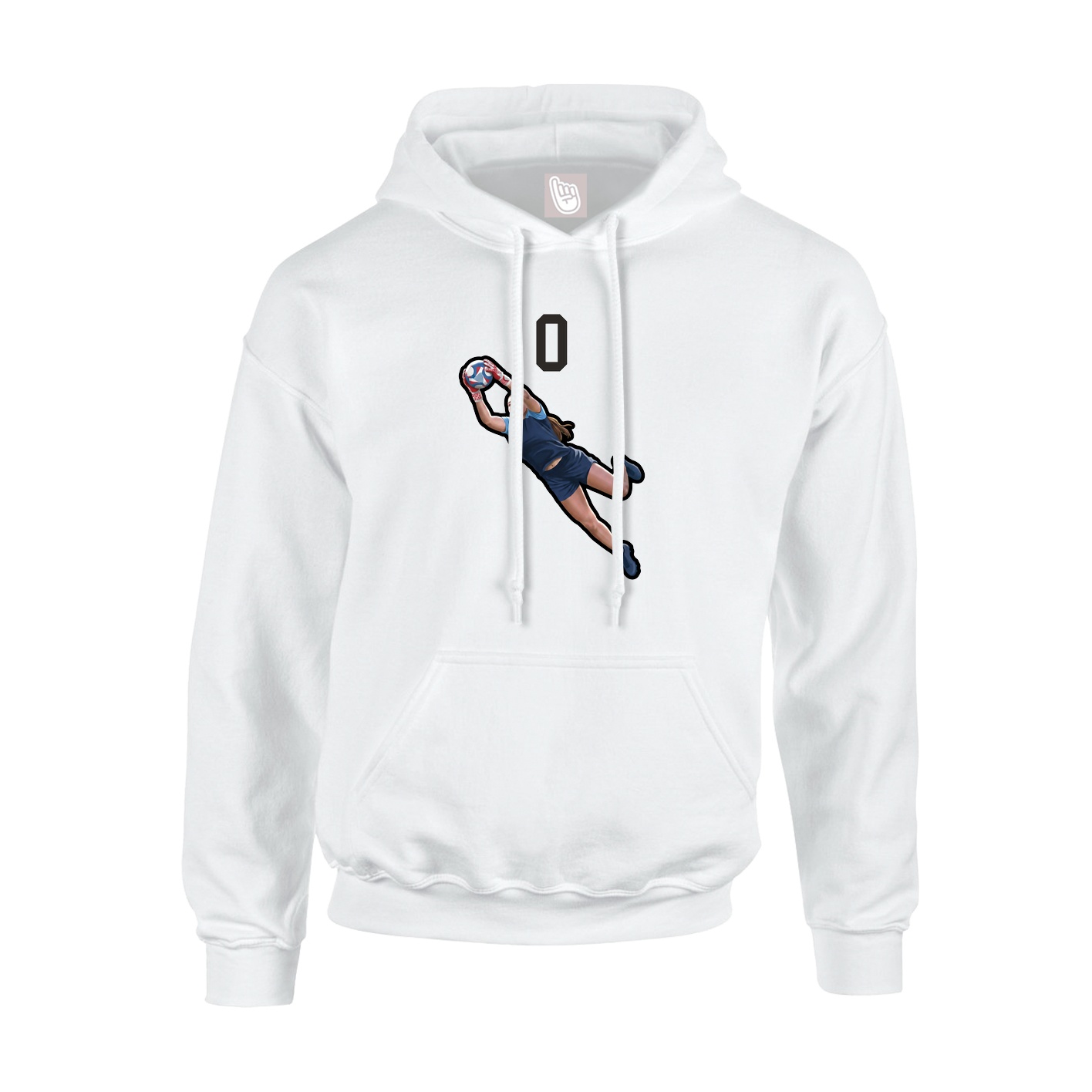 Youth Hoodie — Number Top in White