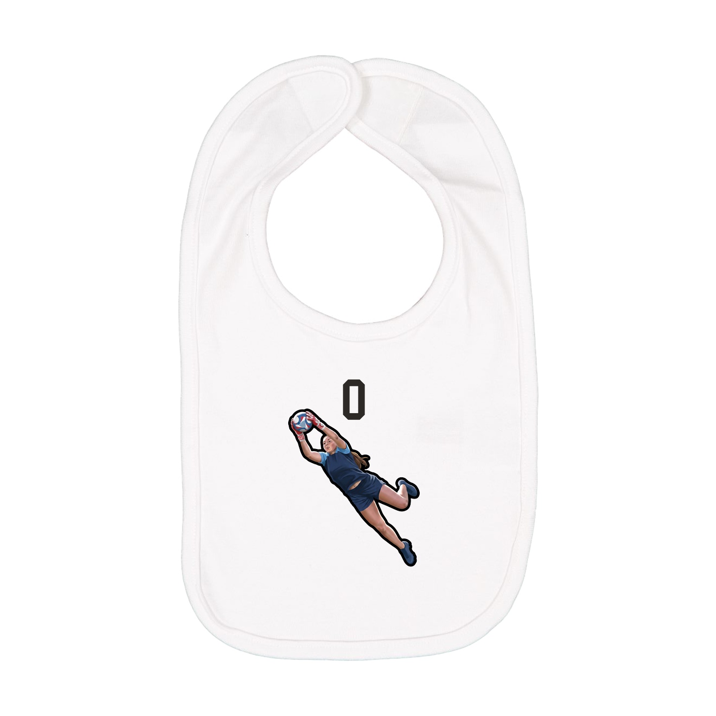 Infant Bib — Number Top in White