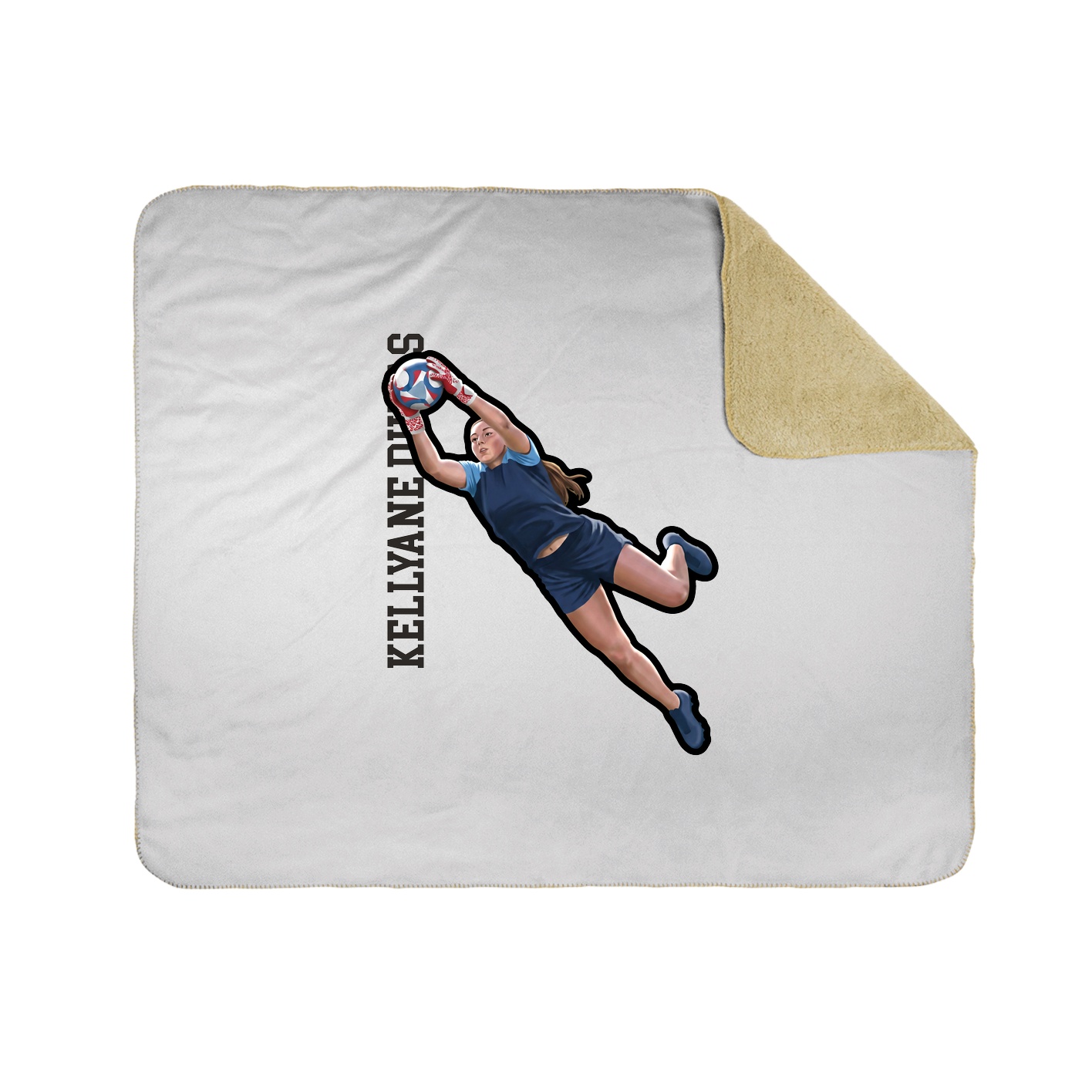 Throw Blanket — Name Vertical in White