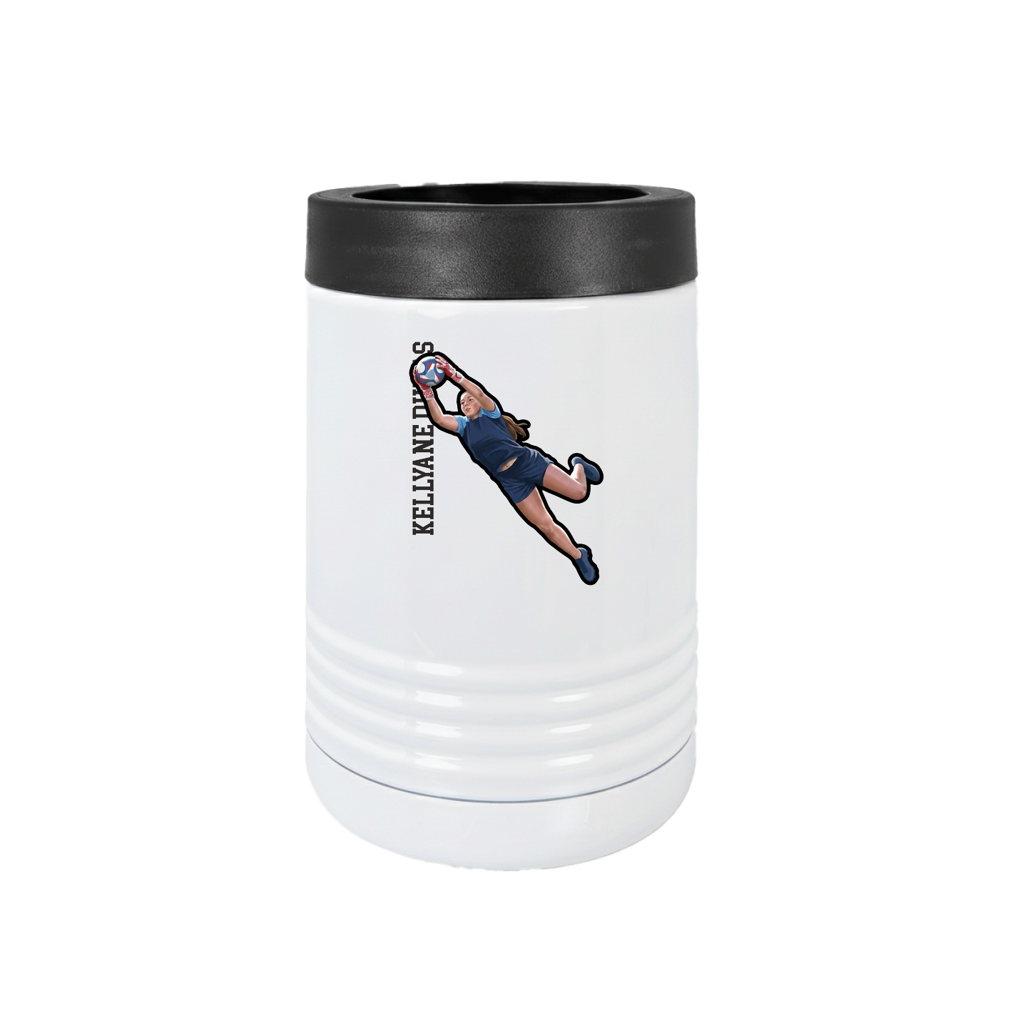 Beverage Holder — Name Vertical in White