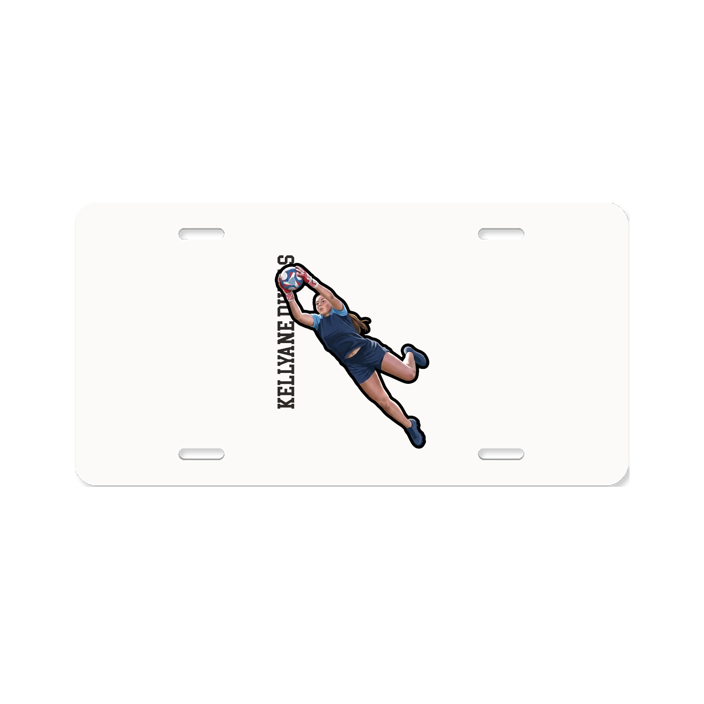 License Plate — Name Vertical in Classic