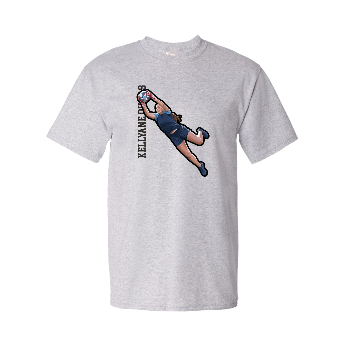 Youth Tee — Name Vertical in Grey