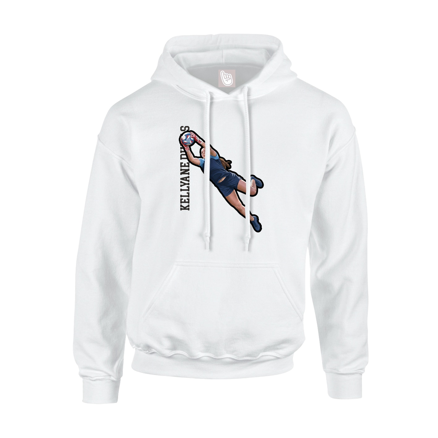 Youth Hoodie — Name Vertical in White