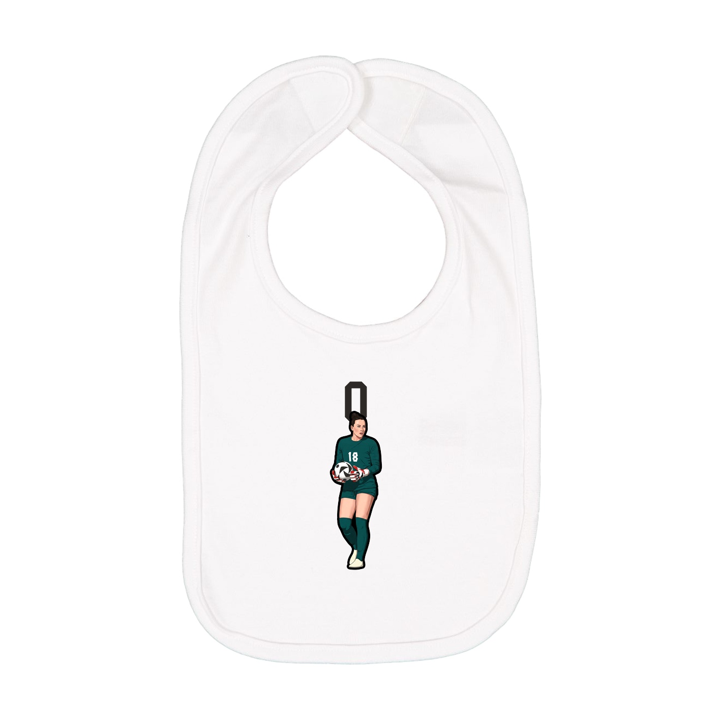 Infant Bib — Number Top in White