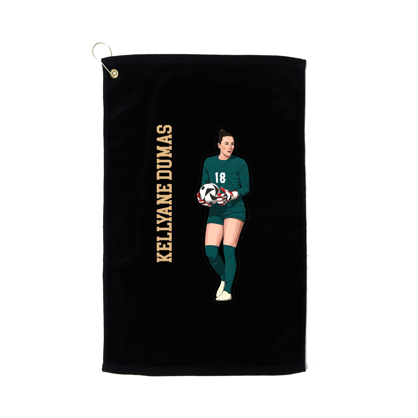Golf Towel — Name Vertical in Black