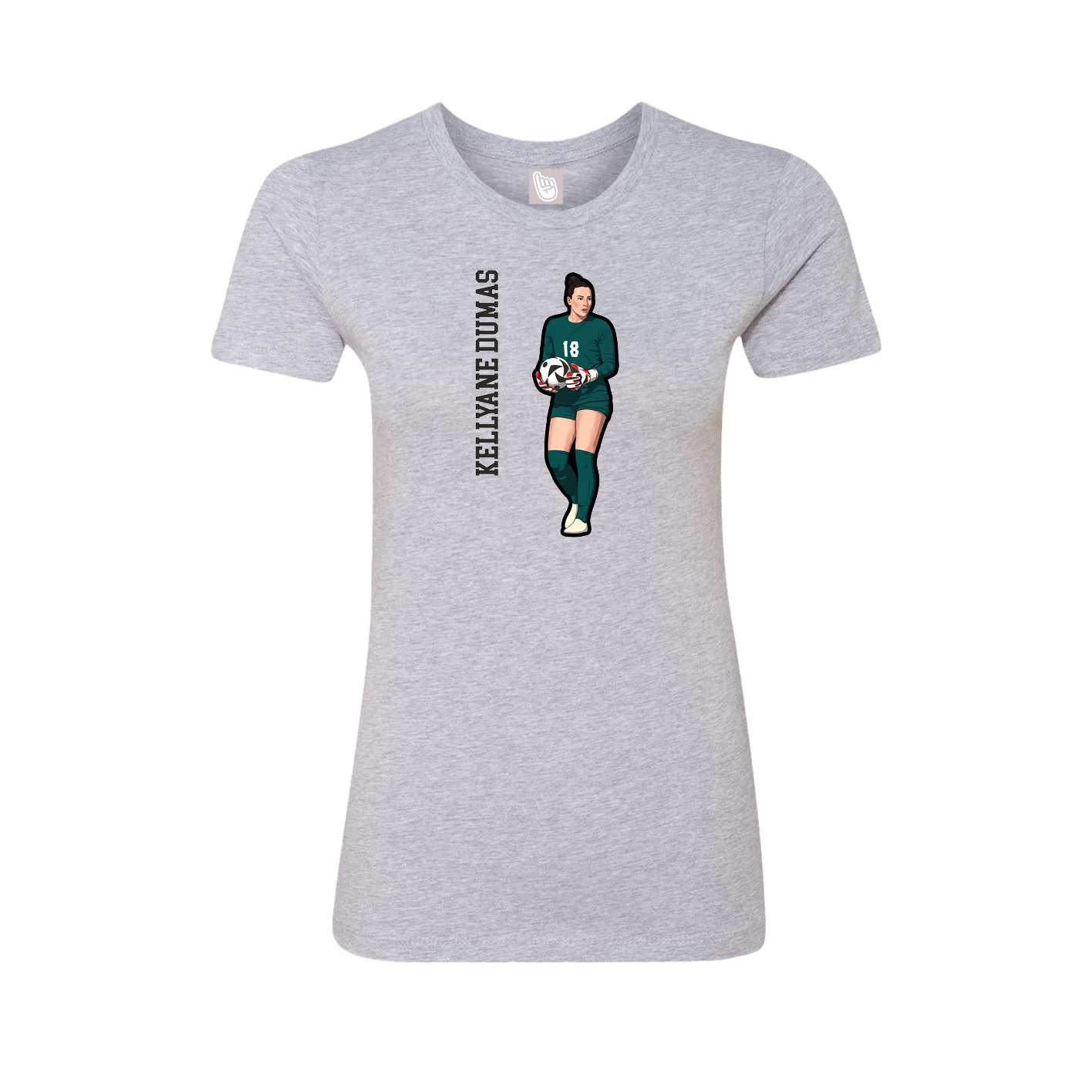 Womens Tee — Name Vertical in Grey