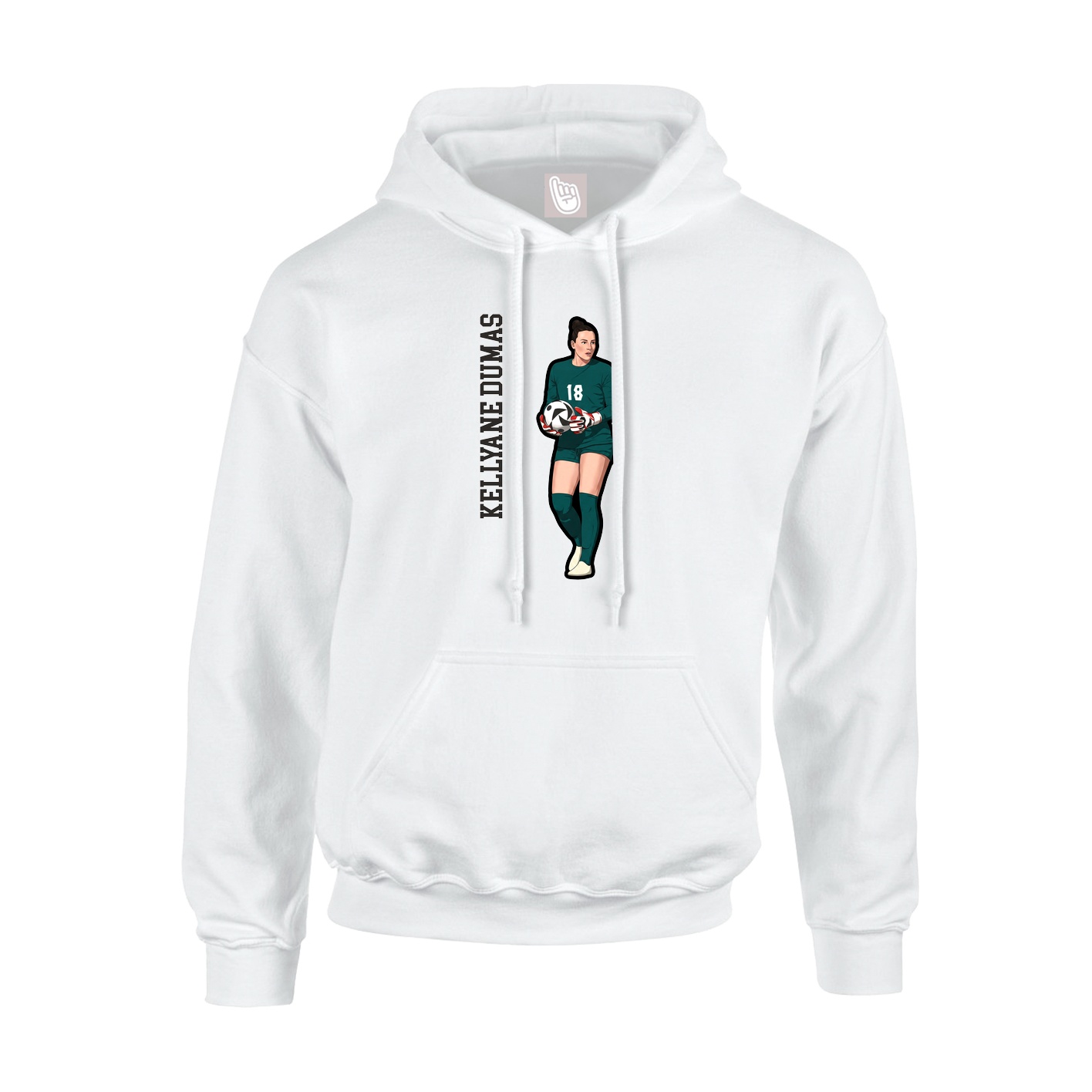 Hoodie — Name Vertical in White