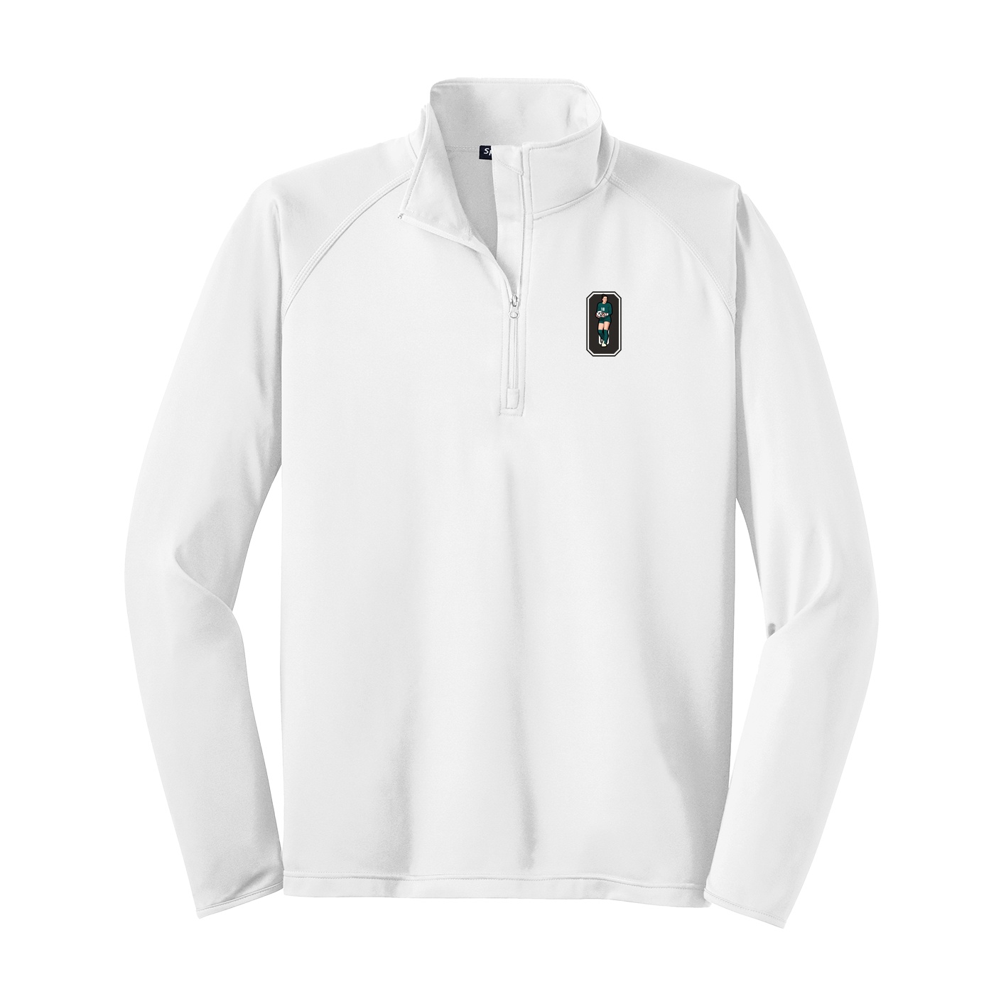 Q-Zip Pullover — Number in White