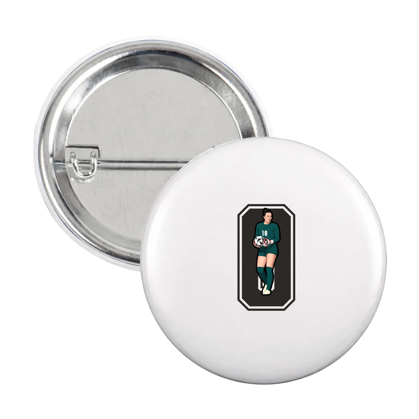 Game Day Button — Number in White