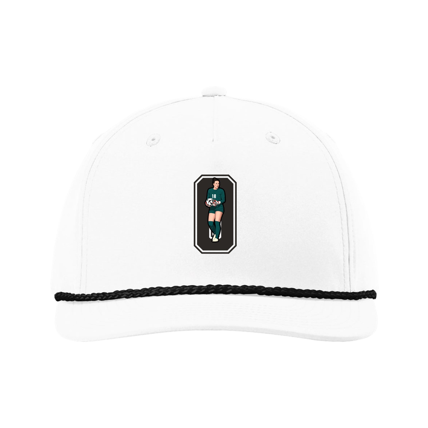 Five-Panel Classic Rope Cap — Number in White