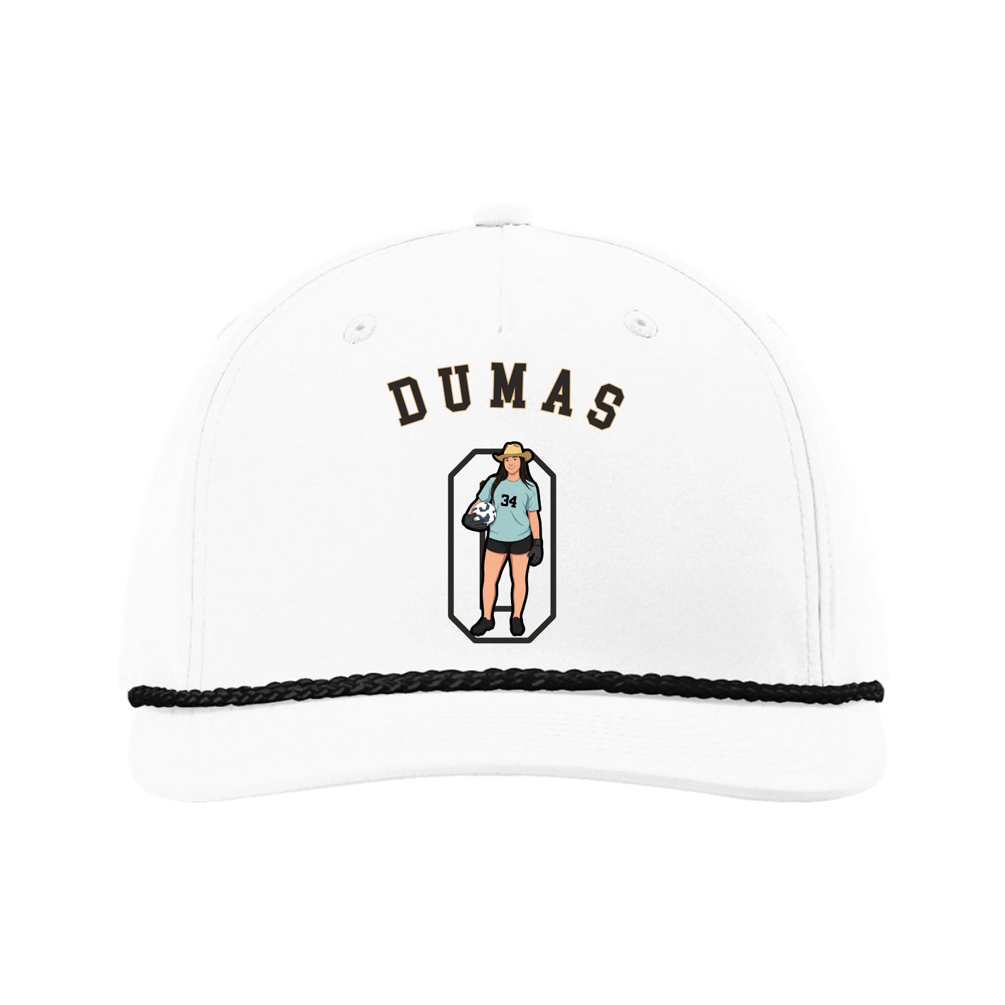 Five-Panel Classic Rope Cap — Shirsey Arch in White