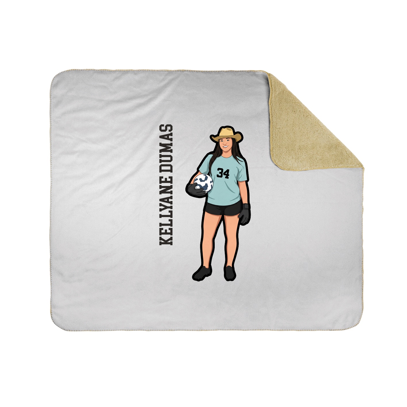 Throw Blanket — Name Vertical in White