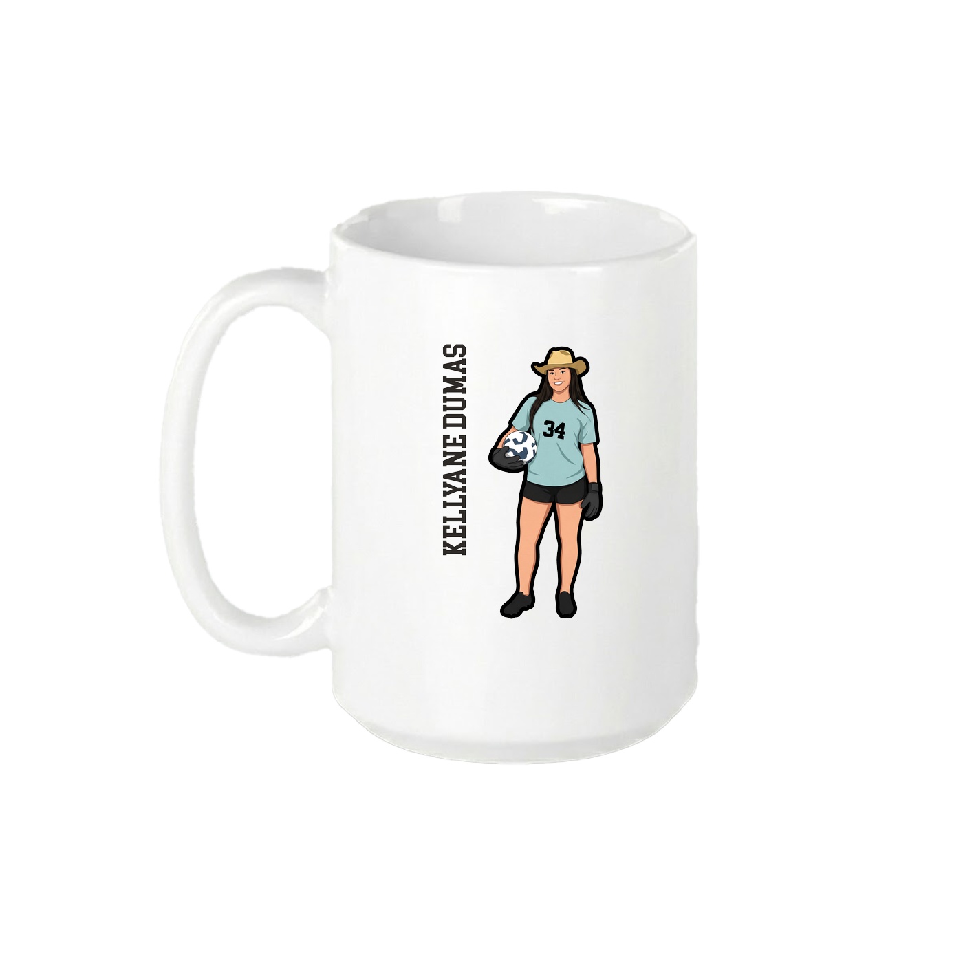 15oz Coffee Mug — Name Vertical in White