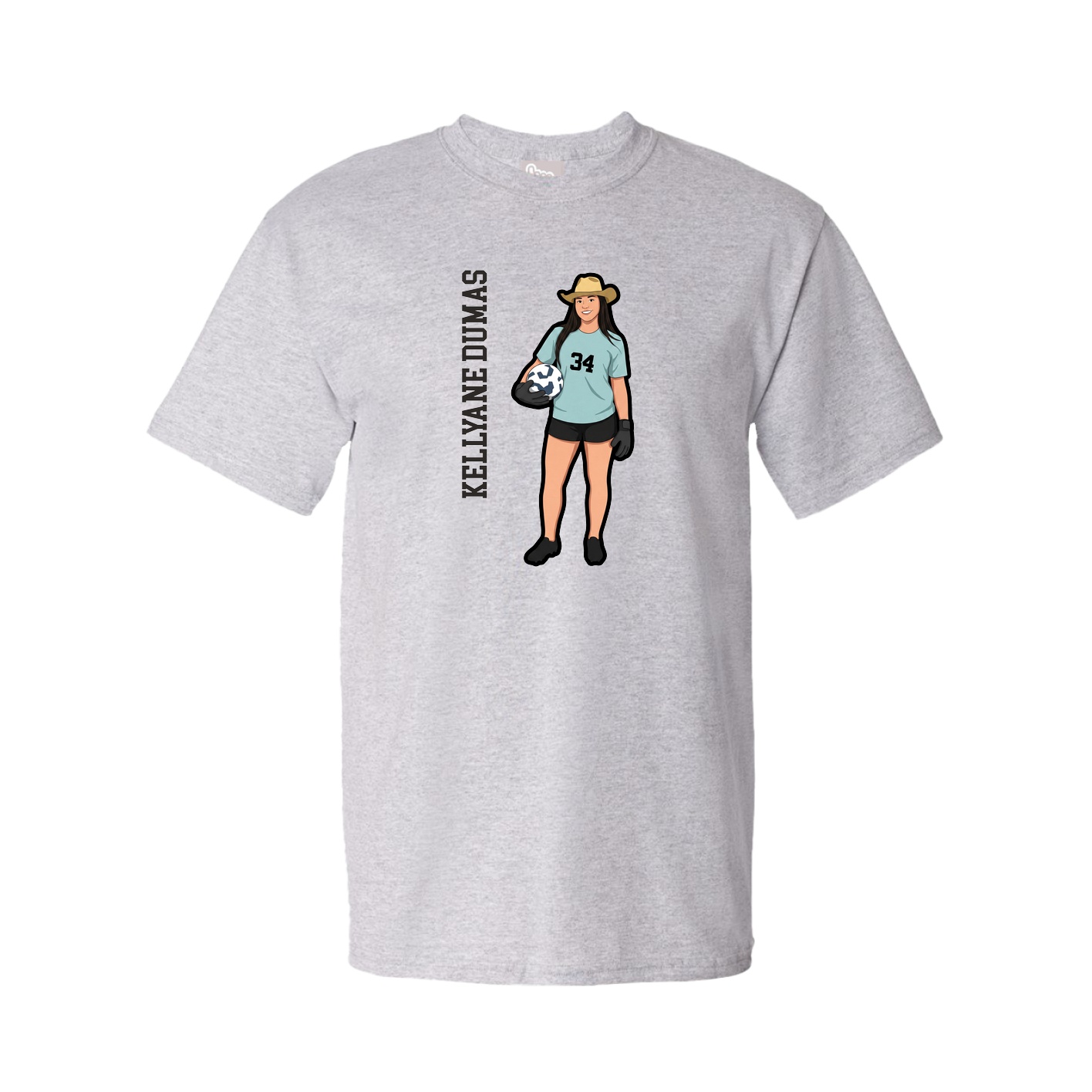 Tee — Name Vertical in Grey