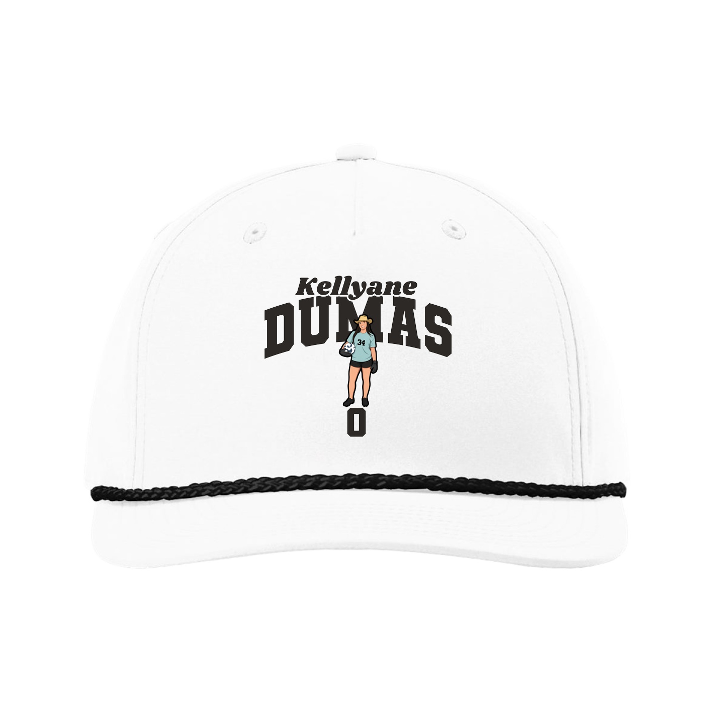 Five-Panel Classic Rope Cap — Signature Arch in White