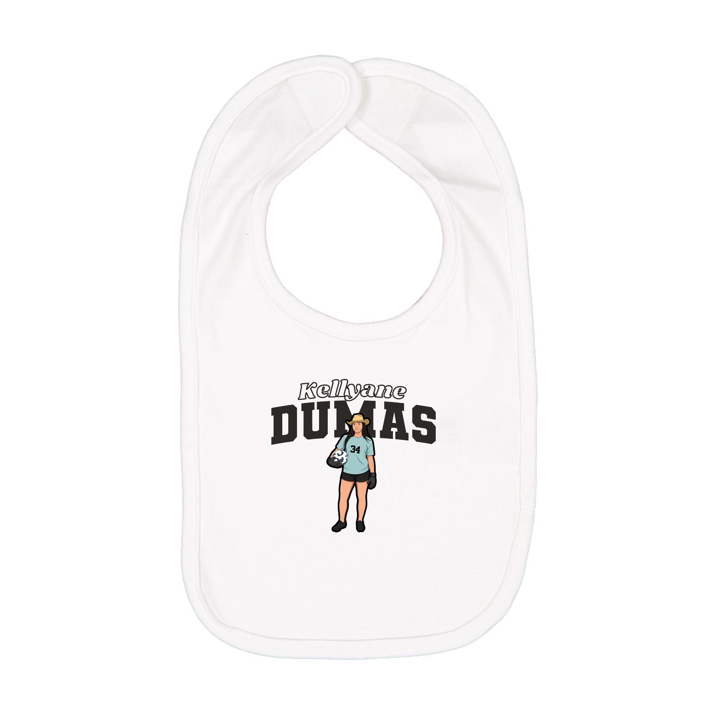 Infant Bib — Name Arch in White