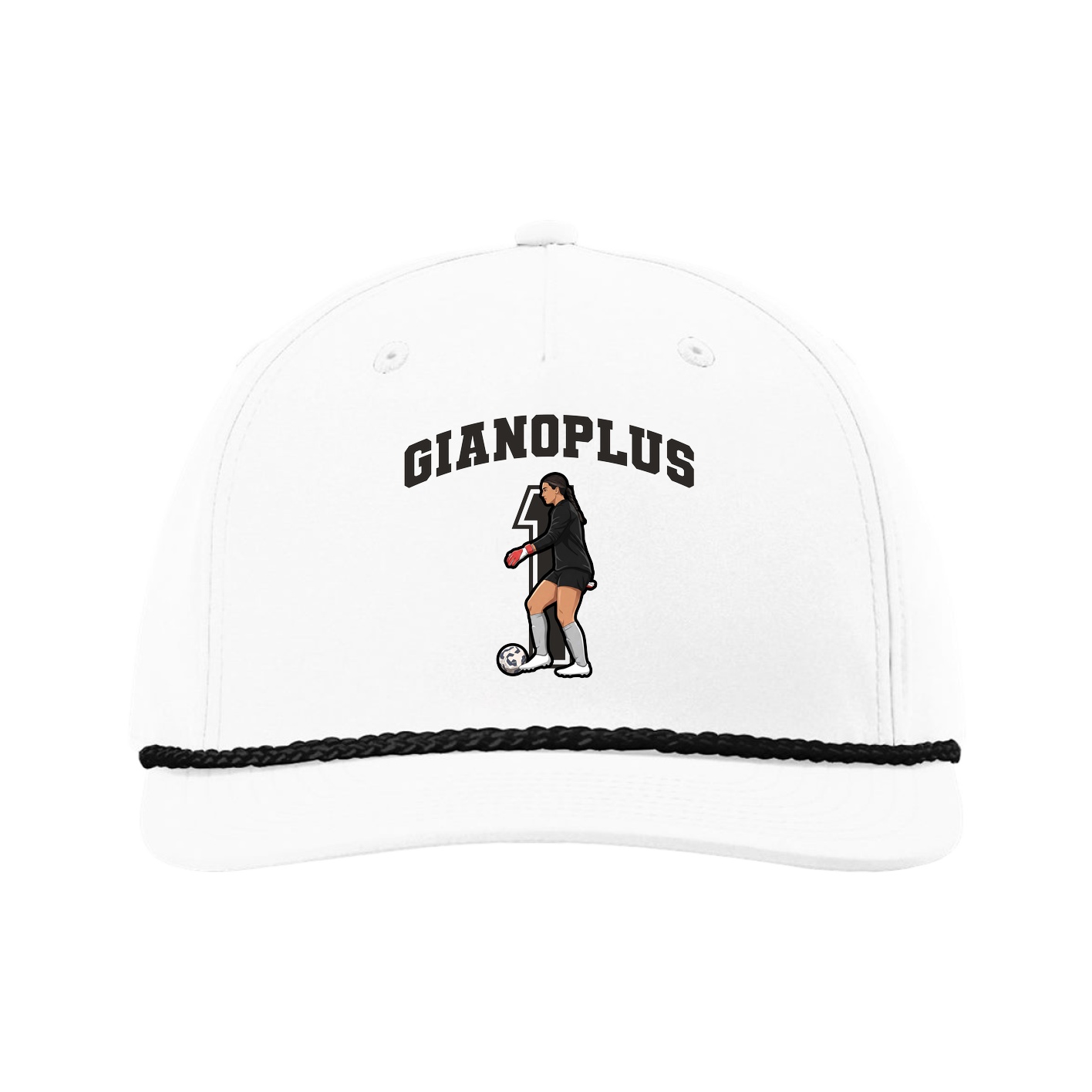 Five-Panel Classic Rope Cap — Number in White