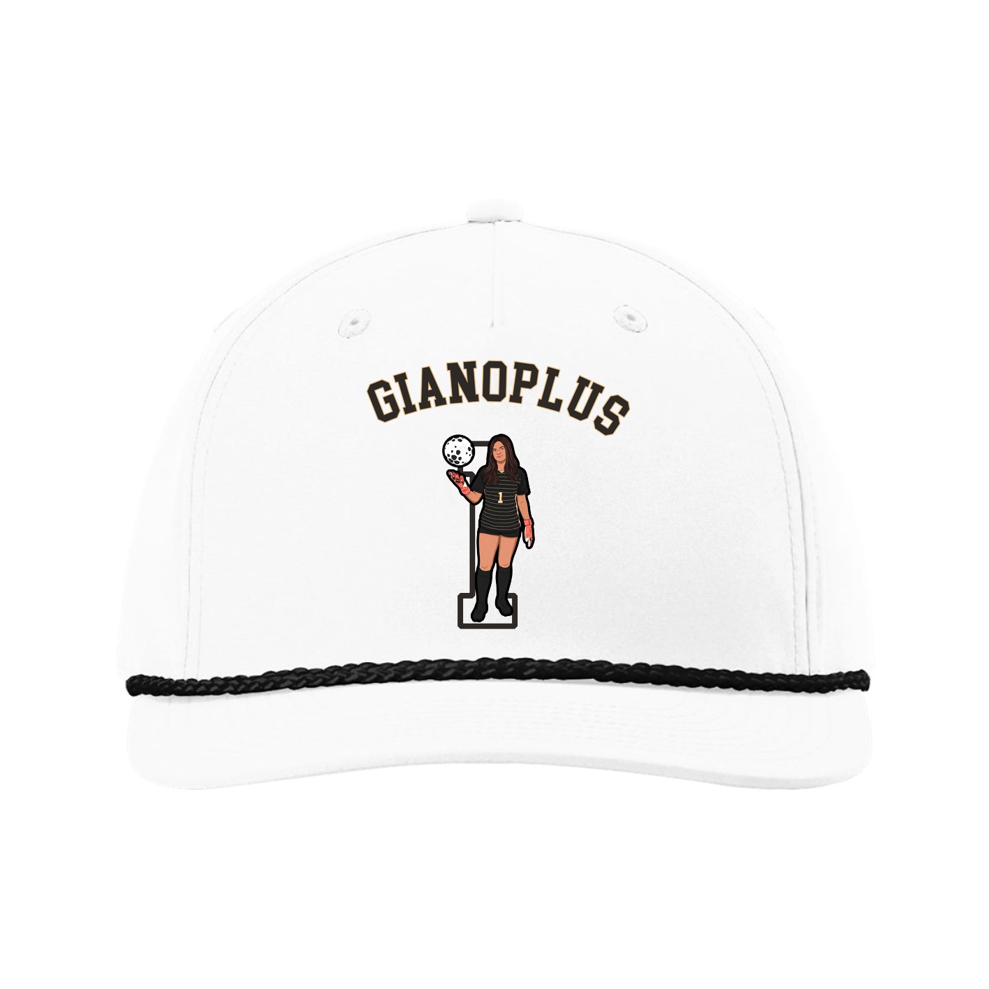 Five-Panel Classic Rope Cap — Shirsey Arch in White