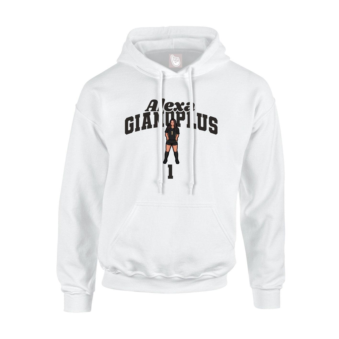 Youth Hoodie — Signature Arch in White