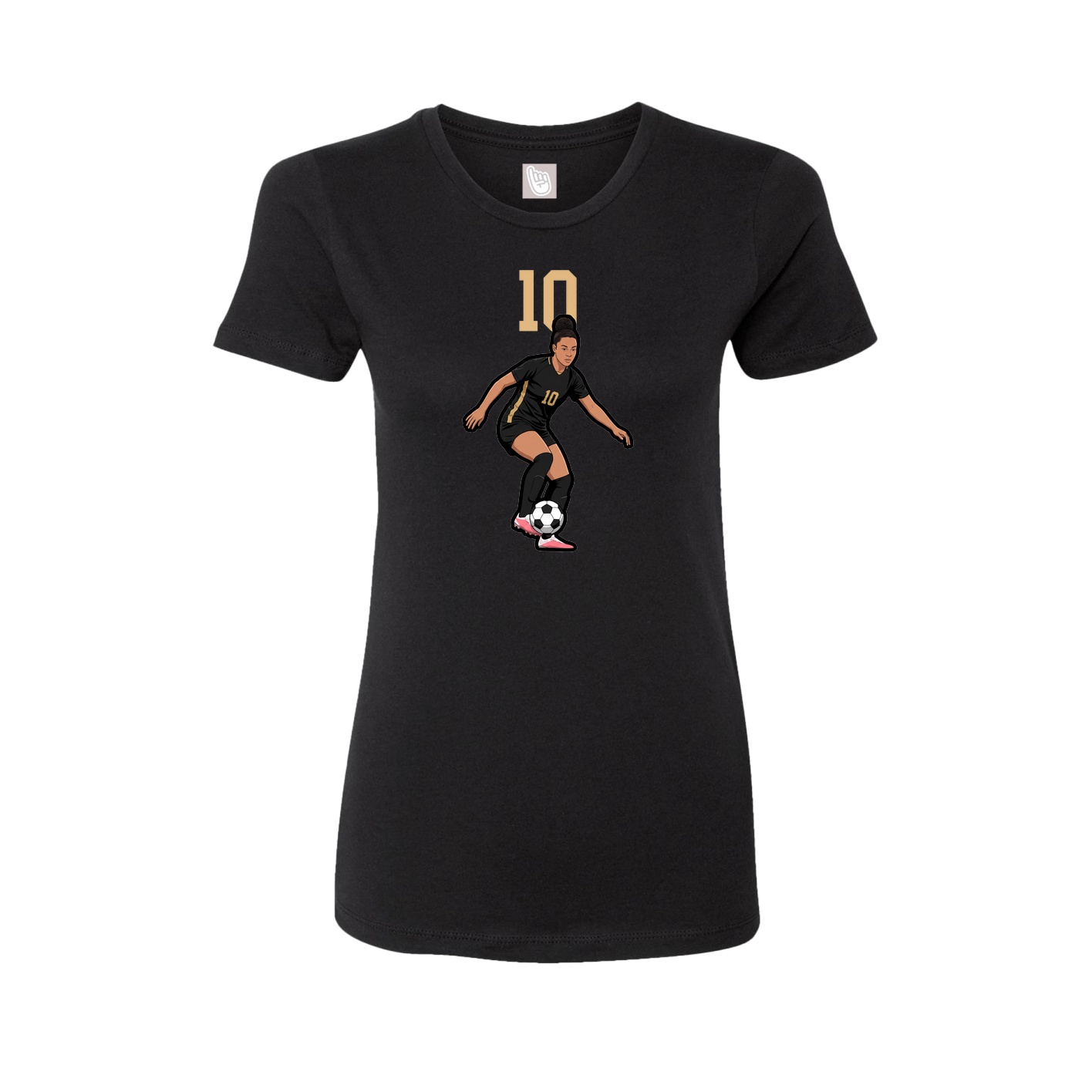 Fitted Women's Tee — Number Top in Black