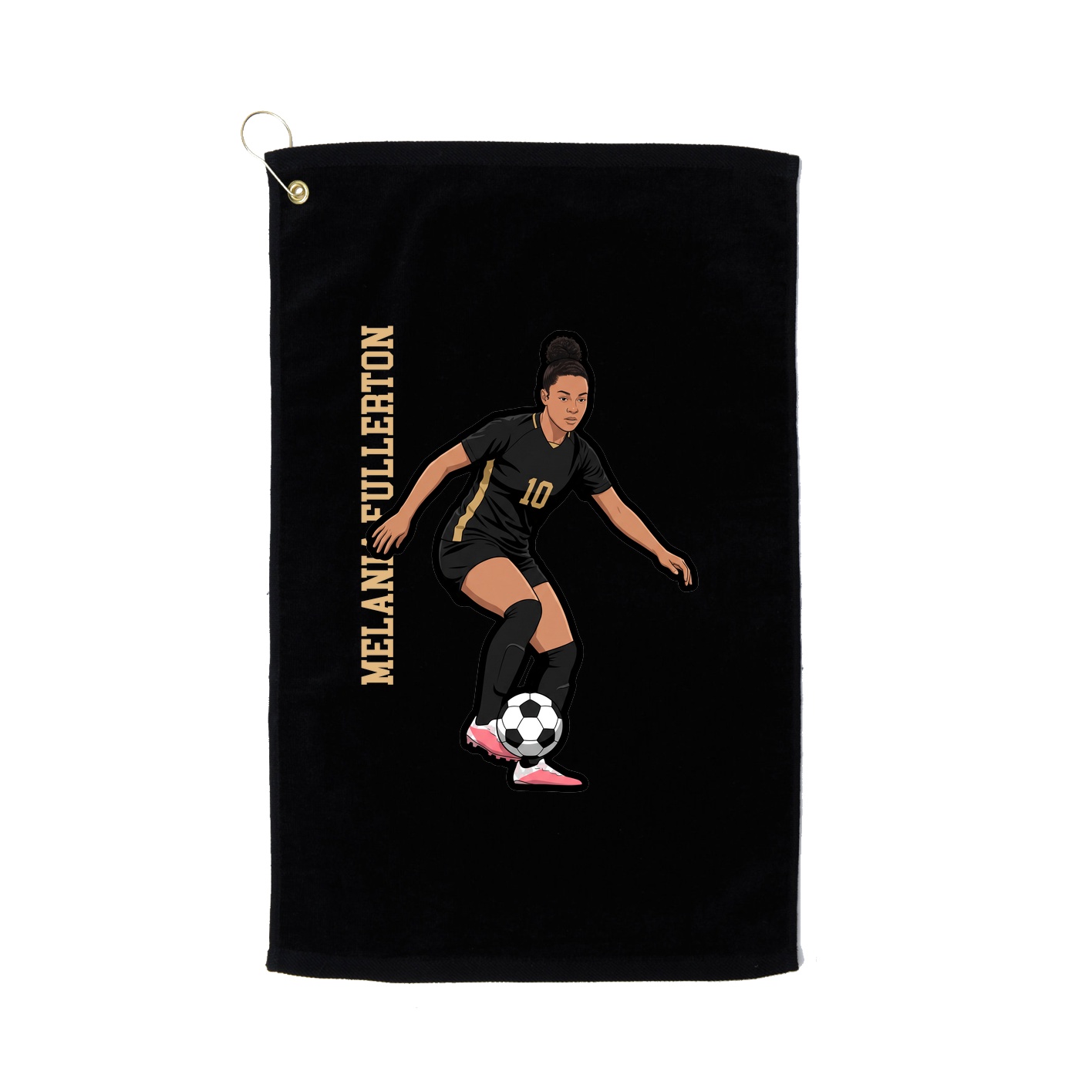 Golf Towel — Name Vertical in Black