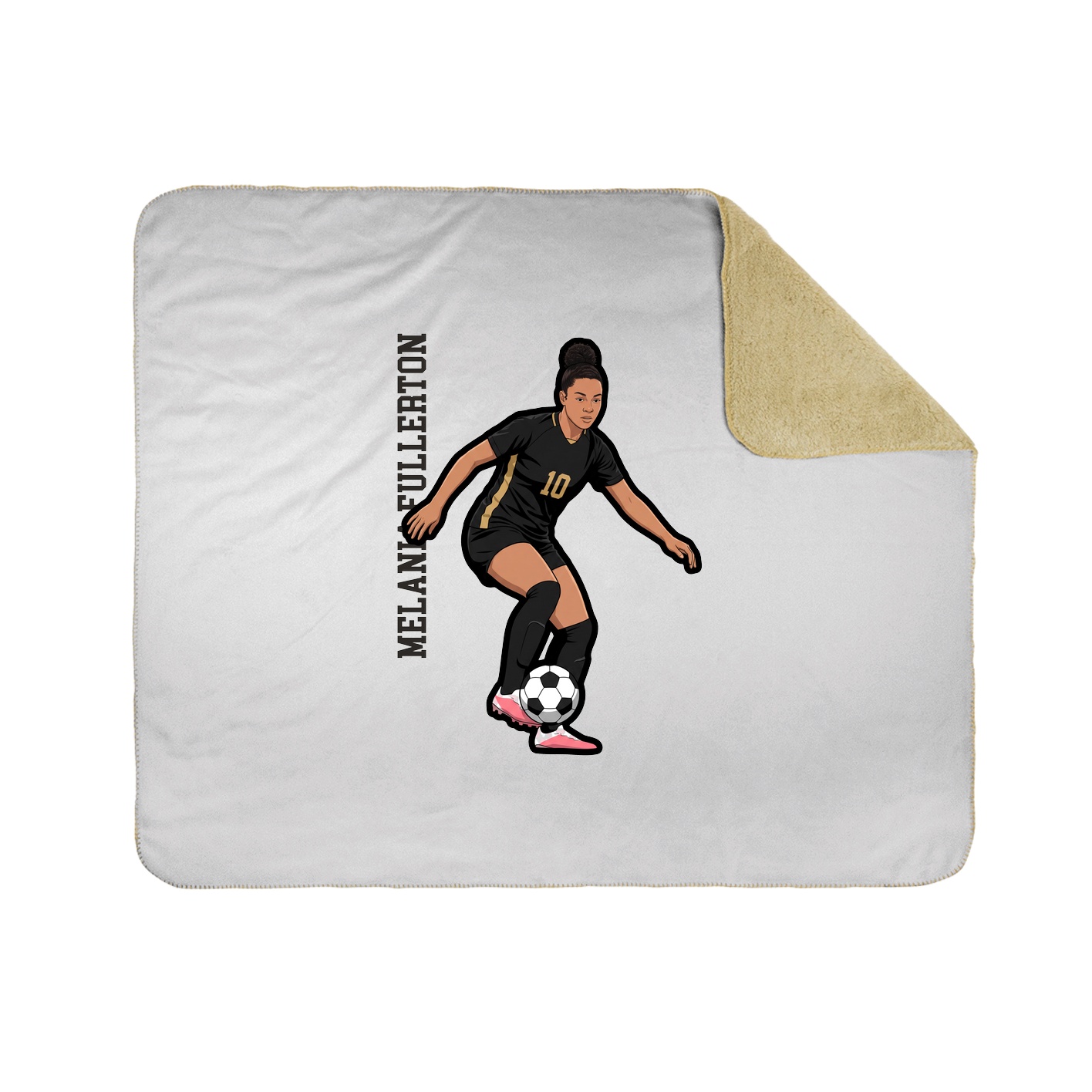 Throw Blanket — Name Vertical in White
