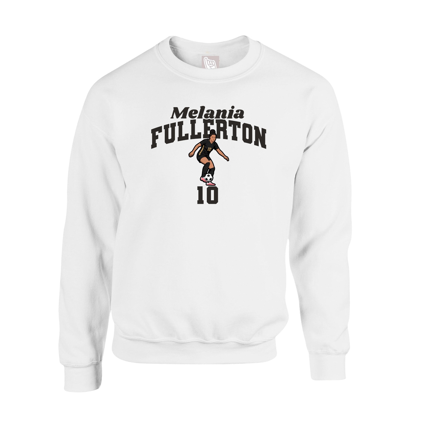 Fleece Crew — Signature Arch in White