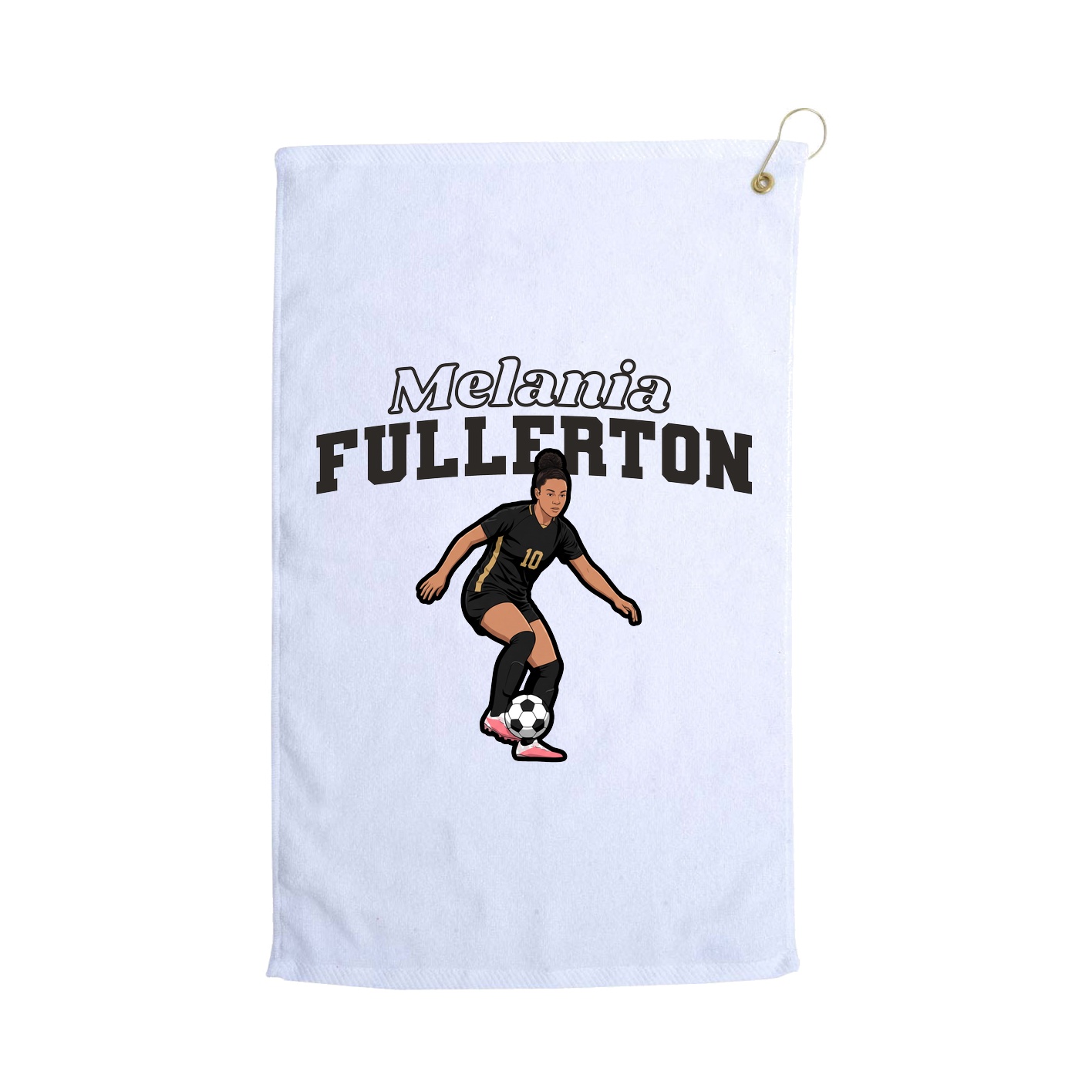 Golf Towel — Name Arch in White
