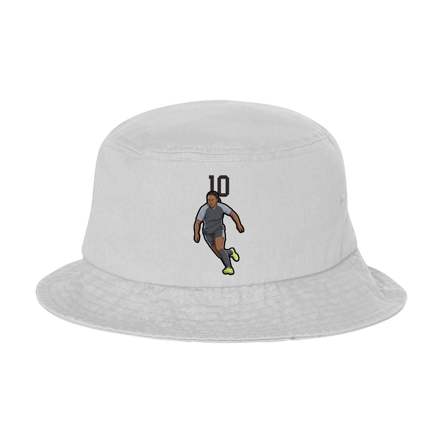 Bucket Cap — Number Top in White