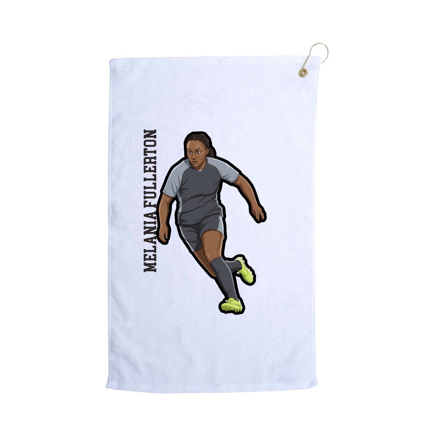Golf Towel — Name Vertical in White