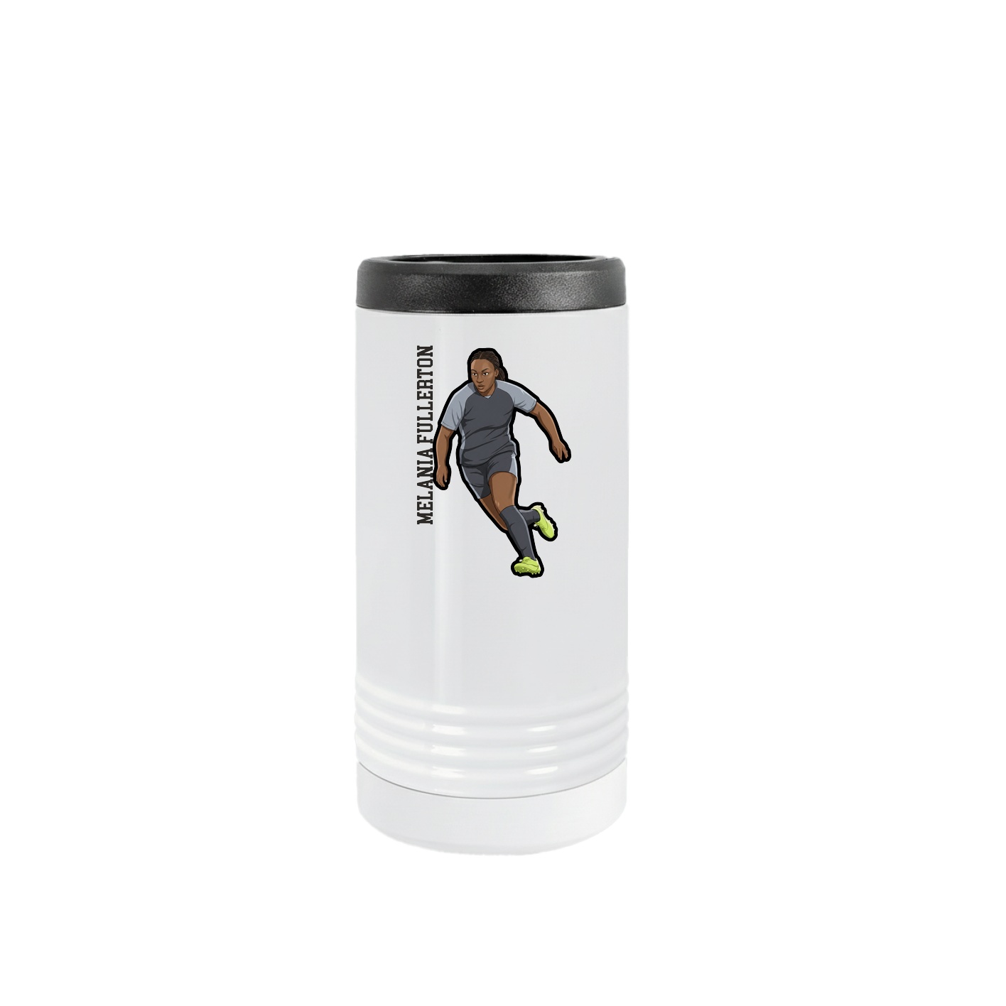 Slim Beverage Holder — Name Vertical in White