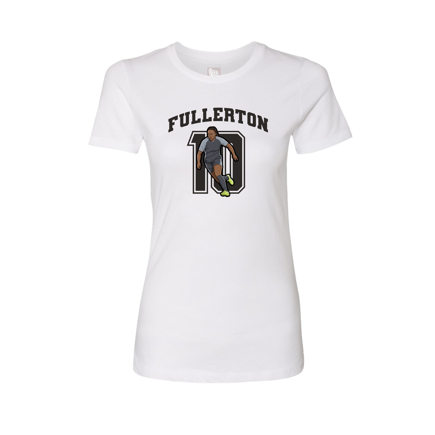 Fitted Women's Tee — Number in White