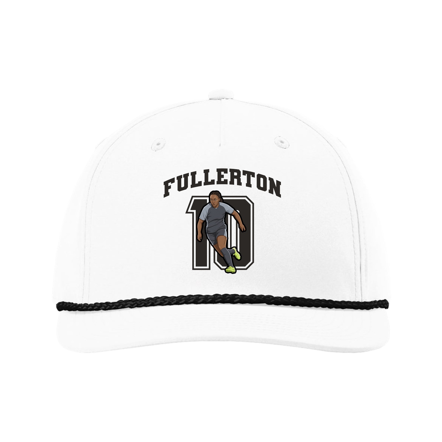 Five-Panel Classic Rope Cap — Number in White