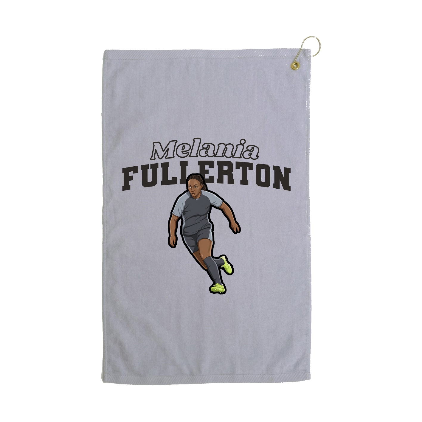 Golf Towel — Name Arch in Grey
