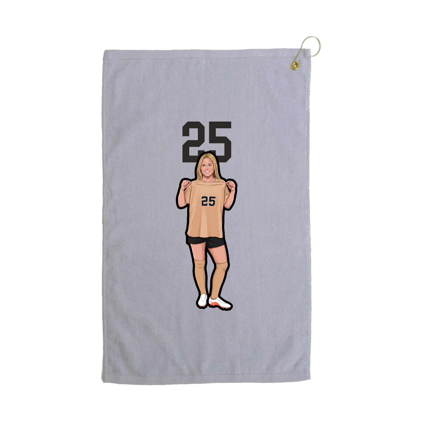 Golf Towel — Number Top in Grey