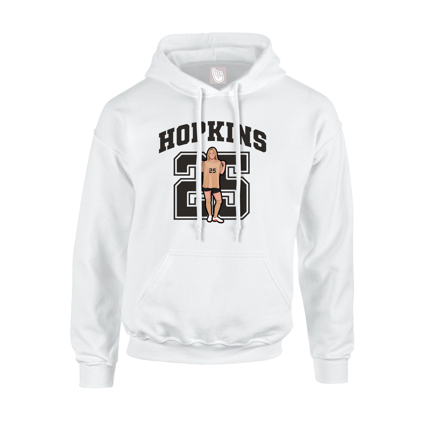 Youth Hoodie — Number in White