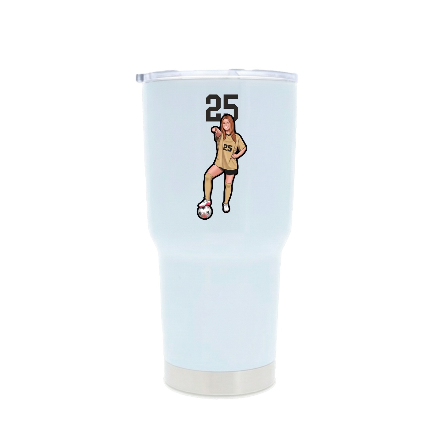 30oz Stainless Steel Tumbler — Number Top in White