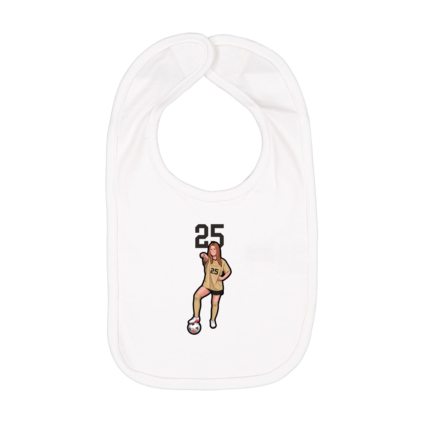 Infant Bib — Number Top in White