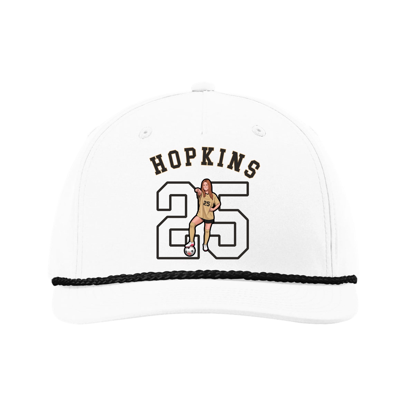 Five-Panel Classic Rope Cap — Shirsey Arch in White